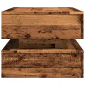 Table basse avec lumières LED vieux bois 90x50x40 cm