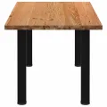 Table à manger marron clair bois de chêne massif rectangulaire