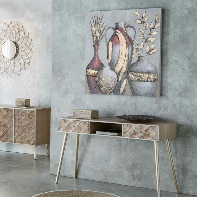 Bild Alexandra House Living Canvas-Stoff Tannenholz 100 x 3 x 100 cm