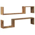 Étagères murales 2 pcs vieux bois 100x15x20cm bois d'ingénierie