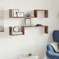Étagères murales 2 pcs vieux bois 100x15x20cm bois d'ingénierie