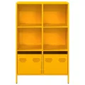 Buffet haut jaune moutarde 68x39x103,5 cm acier
