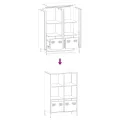 Buffet haut jaune moutarde 68x39x103,5 cm acier