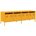 Meuble TV jaune moutarde 135x39x43,5 cm acier laminé à froid