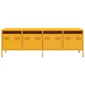 Meuble TV jaune moutarde 135x39x43,5 cm acier laminé à froid