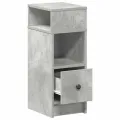Table de chevet avec tiroir gris béton 25x31x66 cm
