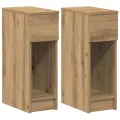 Tables de chevet avec tiroir 2 pcs chêne artisanal 20x36x60 cm