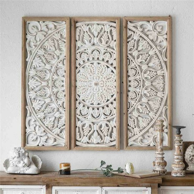Wall Decoration Alexandra House Living Fir wood MDF Wood 2 x 90 x 90 c