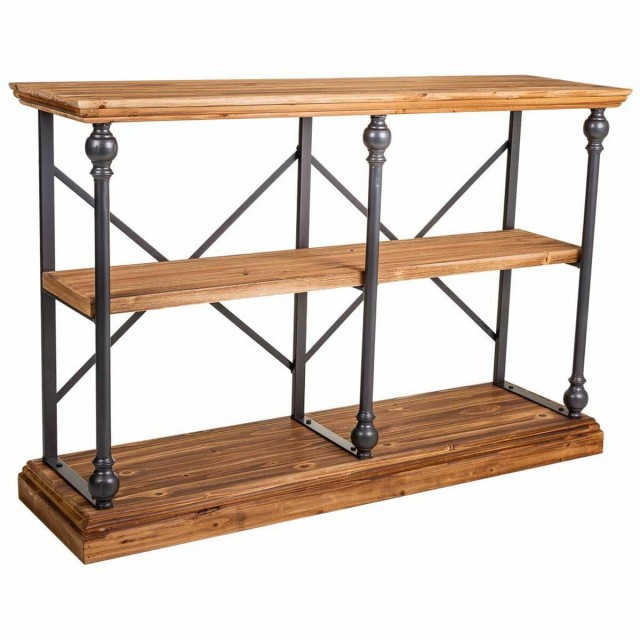 Shelve Alexandra House Living Brown Black Grey Iron Fir wood 35 x 79 x
