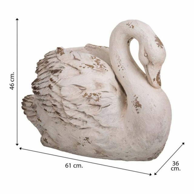 Macetero Alexandra House Living Swan Fibra de Vidrio Magnesio 36 x 46