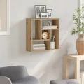 Étagère murale chêne artisanal 45x16x45 cm bois d'ingénierie