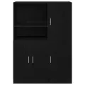 Ensemble d'armoires de cuisine 2 pcs noir bois d'ingénierie