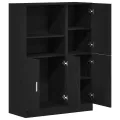 Ensemble d'armoires de cuisine 2 pcs noir bois d'ingénierie