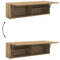 Armoire murale de bain chêne artisanal bois d'ingénierie
