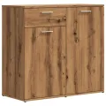 Buffet chêne artisanal 80x36x75 cm bois d'ingénierie