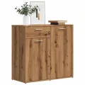 Buffet chêne artisanal 80x36x75 cm bois d'ingénierie