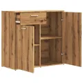 Buffet chêne artisanal 80x36x75 cm bois d'ingénierie