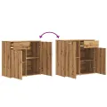 Buffet chêne artisanal 80x36x75 cm bois d'ingénierie