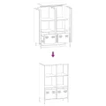 Buffet haut blanc 68x39x103,5 cm acier