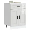 Armoire de cuisine Porto blanc brillant bois ingénierie