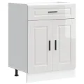 Armoire de cuisine Porto blanc brillant bois ingénierie