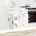 Armoire de cuisine Porto blanc brillant bois ingénierie