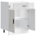 Armoire de cuisine Porto blanc brillant bois ingénierie