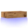 Meuble TV avec éclairage LED vieux bois 60x35x15,5 cm