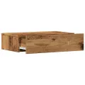 Meuble TV avec éclairage LED vieux bois 60x35x15,5 cm