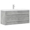 Armoire d'évier Gris béton 100x38,5x48 cm Aggloméré