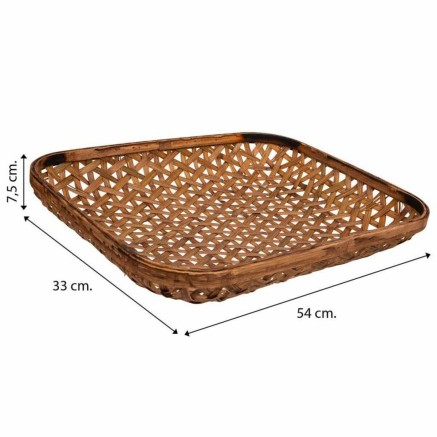 Tray Alexandra House Living Light brown Bamboo 33 x 7 x 54 cm 2