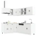 Ensemble d'armoires cuisine 11pcs Porto blanc bois d'ingénierie
