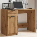 Bureau chêne artisanal 100x50x75 cm bois d'ingénierie
