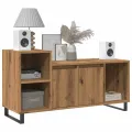 Meuble TV chêne artisanal 100x35x55 cm bois d'ingénierie