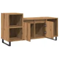 Meuble TV chêne artisanal 100x35x55 cm bois d'ingénierie