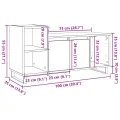Meuble TV chêne artisanal 100x35x55 cm bois d'ingénierie