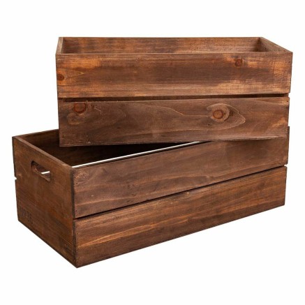Boîtes de rangement Alexandra House Living Marron Bois d'épicéa 2 P