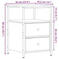 Tables de chevet 2 pcs chêne artisanal bois d'ingénierie