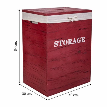 Laundry basket Alexandra House Living Red Paolownia wood 30 x 54 x 40