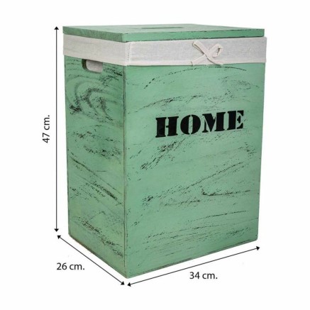 Laundry basket Alexandra House Living Green Paolownia wood 30 x 54 x 4 2