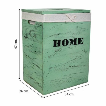 Cesto per i Panni Sporchi Alexandra House Living Verde Legno di paulow