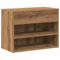 Banc à chaussures chêne artisanal 60x30x45 cm bois d'ingénierie