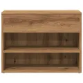 Banc à chaussures chêne artisanal 60x30x45 cm bois d'ingénierie