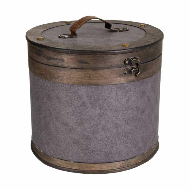 Bucket container Alexandra House Living Brown Grey PVC Wood Metal 30 x