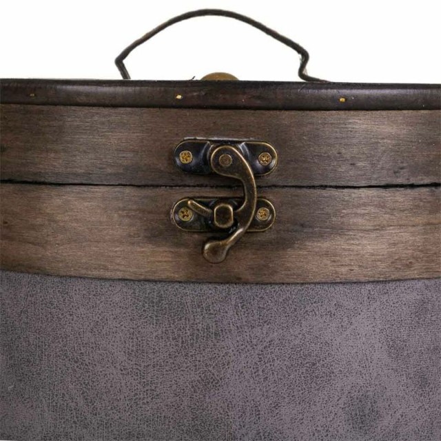 Bucket container Alexandra House Living Brown Grey PVC Wood Metal 30 x