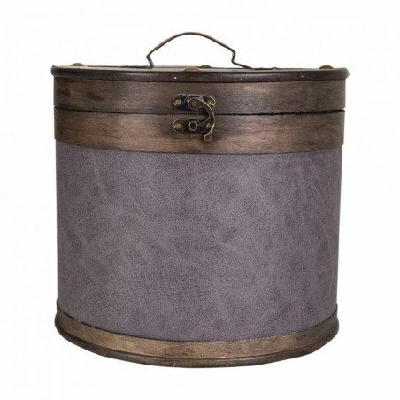 Bucket container Alexandra House Living Brown Grey PVC Wood Metal 30 x
