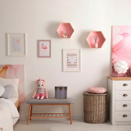 Cubo contenedor Alexandra House Living Marrón Gris PVC Madera Metal 3