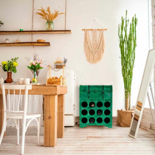 Flessenrek Alexandra House Living PVC Hout Metaal 28 x 59 x 45 cm Koff