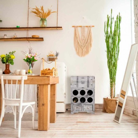 Bottle rack Alexandra House Living PVC Wood Metal 30 x 64 x 41 cm Ches