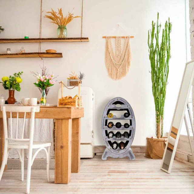 Portabottiglie Alexandra House Living Grigio Legno 27 x 85 x 46 cm 12